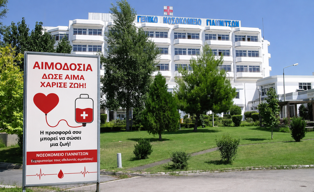 Έκκληση για αίμα από το Νοσοκομείο Γιαννιτσών ενόψει καλοκαιριού.